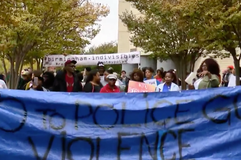 Protesters gather at Riverchase Galleria in Hoover, Alabama on Nov. 24, 2018.
